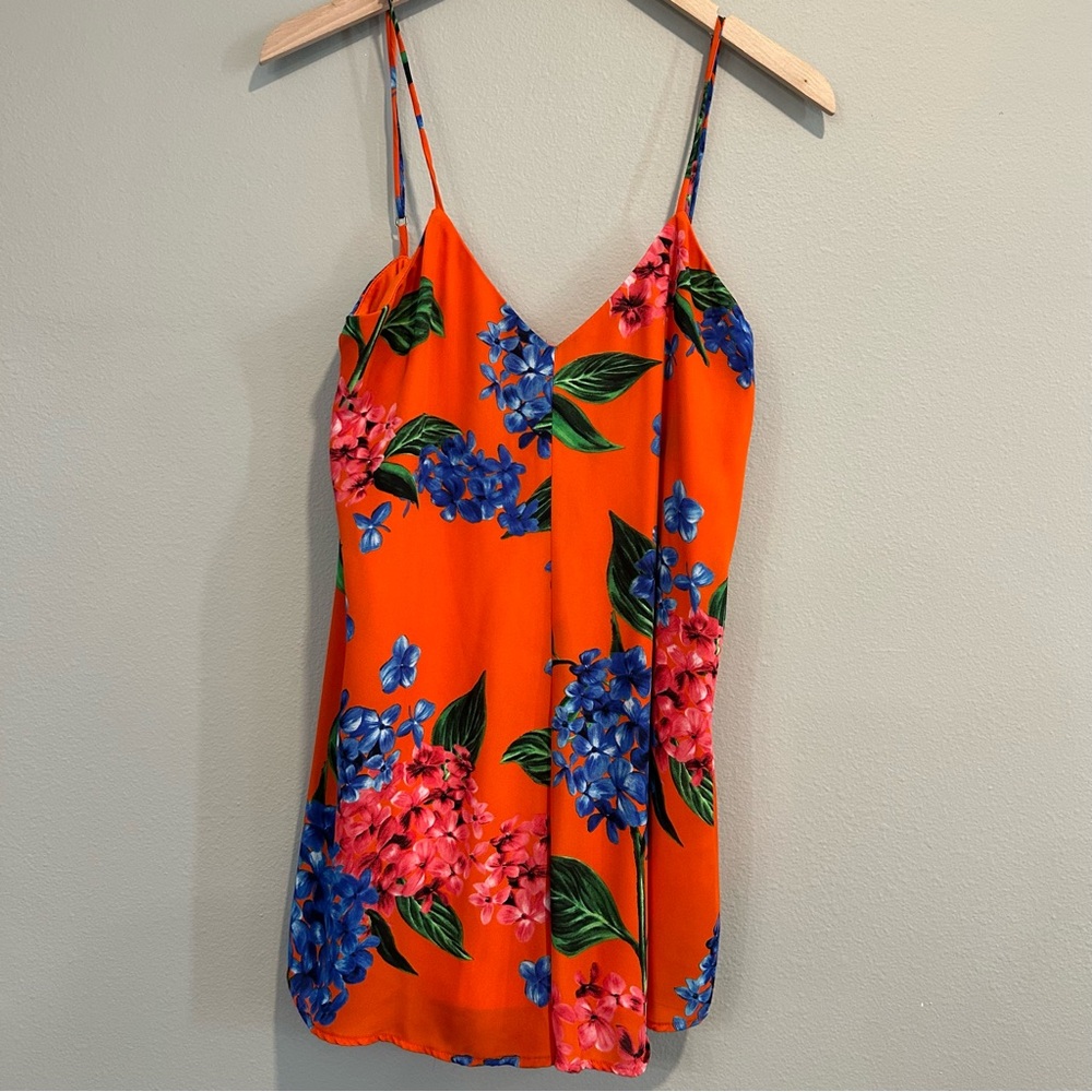 Show Me Your MuMu Orange Floral Slip Romper
